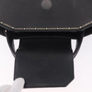 Cartier Garland Cartier Hand Bag Leather Black Gold Auth 208307A-15