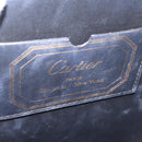 Cartier Garland Cartier Hand Bag Leather Black Gold Auth 208307A-23