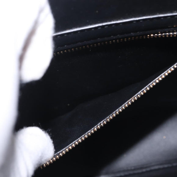 Cartier Garland Cartier Hand Bag Leather Black Gold Auth 208307A