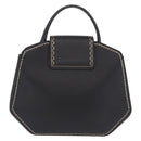 Cartier Garland Cartier Hand Bag Leather Black Gold Auth 208307A-3