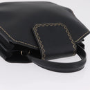 Cartier Garland Cartier Hand Bag Leather Black Gold Auth 208307A-7