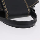 Cartier Garland Cartier Hand Bag Leather Black Gold Auth 208307A-8