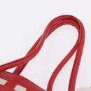 LOEWE Tote Bag Leather Red Silver Auth 208308A-10