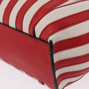 LOEWE Tote Bag Leather Red Silver Auth 208308A-16