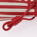 LOEWE Tote Bag Leather Red Silver Auth 208308A-20