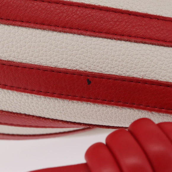 LOEWE Tote Bag Leather Red Silver Auth 208308A