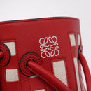 LOEWE Tote Bag Leather Red Silver Auth 208308A-20