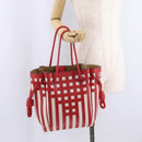 LOEWE Tote Bag Leather Red Silver Auth 208308A-29