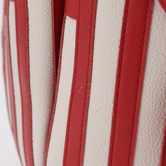 LOEWE Tote Bag Leather Red Silver Auth 208308A