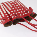 LOEWE Tote Bag Leather Red Silver Auth 208308A-8