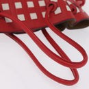 LOEWE Tote Bag Leather Red Silver Auth 208308A-9