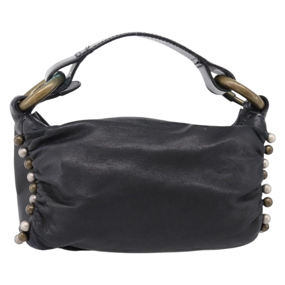 Chloe Hand Bag Leather Black Auth 208310M
