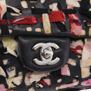 CHANEL Chain Shoulder Bag Lamb Skin Black Silver CC Auth 208312SAM-14