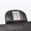 CHANEL Chain Shoulder Bag Lamb Skin Black Silver CC Auth 208312SAM-18