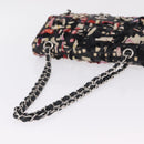 CHANEL Chain Shoulder Bag Lamb Skin Black Silver CC Auth 208312SAM-7