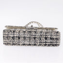 CHANEL Matelasse 25 Chain Shoulder Bag Tweed Black Silver CC Auth 208313SAM-12