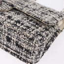 CHANEL Matelasse 25 Chain Shoulder Bag Tweed Black Silver CC Auth 208313SAM-14
