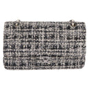 CHANEL Matelasse 25 Chain Shoulder Bag Tweed Black Silver CC Auth 208313SAM-2