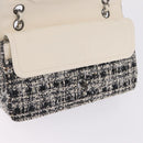 CHANEL Matelasse 25 Chain Shoulder Bag Tweed Black Silver CC Auth 208313SAM-20