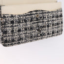 CHANEL Matelasse 25 Chain Shoulder Bag Tweed Black Silver CC Auth 208313SAM-24