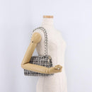 CHANEL Matelasse 25 Chain Shoulder Bag Tweed Black Silver CC Auth 208313SAM-34