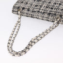 CHANEL Matelasse 25 Chain Shoulder Bag Tweed Black Silver CC Auth 208313SAM-9