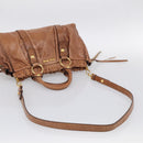 Miu Miu Matelasse Hand Bag Vitellolux 2way Brown Gold Auth 208314A-10