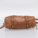 Miu Miu Matelasse Hand Bag Vitellolux 2way Brown Gold Auth 208314A-13