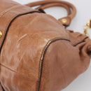 Miu Miu Matelasse Hand Bag Vitellolux 2way Brown Gold Auth 208314A-14