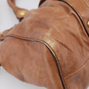 Miu Miu Matelasse Hand Bag Vitellolux 2way Brown Gold Auth 208314A-15