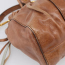 Miu Miu Matelasse Hand Bag Vitellolux 2way Brown Gold Auth 208314A-17