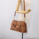 Miu Miu Matelasse Hand Bag Vitellolux 2way Brown Gold Auth 208314A-28