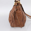 Miu Miu Matelasse Hand Bag Vitellolux 2way Brown Gold Auth 208314A-4