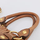 Miu Miu Matelasse Hand Bag Vitellolux 2way Brown Gold Auth 208314A-9