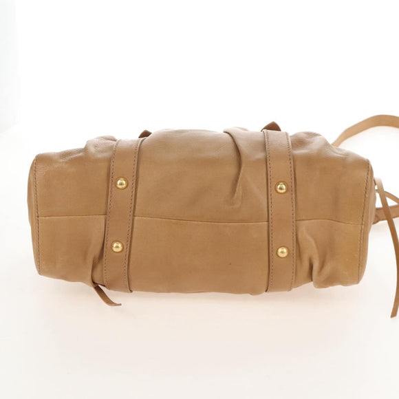 Miu Miu Matelasse Hand Bag Vitellolux 2way Brown Gold Auth 208315M