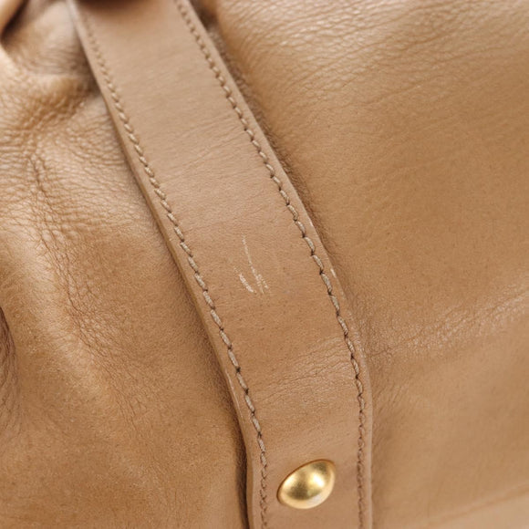 Miu Miu Matelasse Hand Bag Vitellolux 2way Brown Gold Auth 208315M