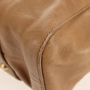 Miu Miu Matelasse Hand Bag Vitellolux 2way Brown Gold Auth 208315M-16