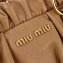 Miu Miu Matelasse Hand Bag Vitellolux 2way Brown Gold Auth 208315M-19