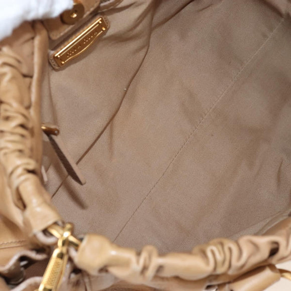 Miu Miu Matelasse Hand Bag Vitellolux 2way Brown Gold Auth 208315M