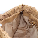 Miu Miu Matelasse Hand Bag Vitellolux 2way Brown Gold Auth 208315M-24