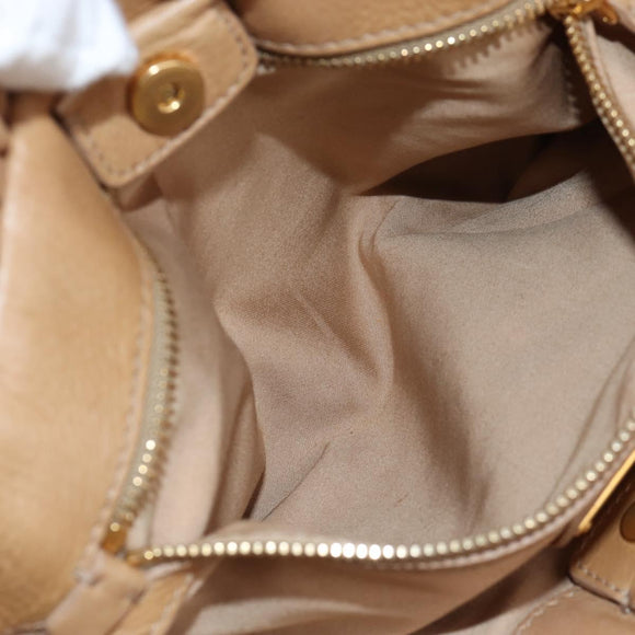 Miu Miu Matelasse Hand Bag Vitellolux 2way Brown Gold Auth 208315M