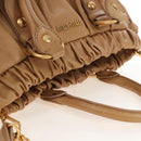 Miu Miu Matelasse Hand Bag Vitellolux 2way Brown Gold Auth 208315M-6