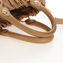 Miu Miu Matelasse Hand Bag Vitellolux 2way Brown Gold Auth 208315M-7