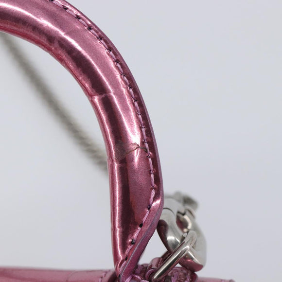 Balenciaga Chain Hour Glass Bag Leather 2way Pink Silver 664676 Auth 208322M