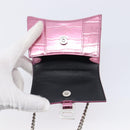Balenciaga Chain Hour Glass Bag Leather 2way Pink Silver 664676 Auth 208322M-20