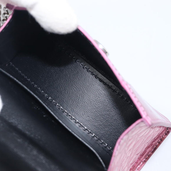Balenciaga Chain Hour Glass Bag Leather 2way Pink Silver 664676 Auth 208322M