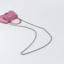 Balenciaga Chain Hour Glass Bag Leather 2way Pink Silver 664676 Auth 208322M-9
