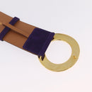 CELINE Belt Leather Purple Gold Auth 208323V-13