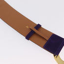 CELINE Belt Leather Purple Gold Auth 208323V-14