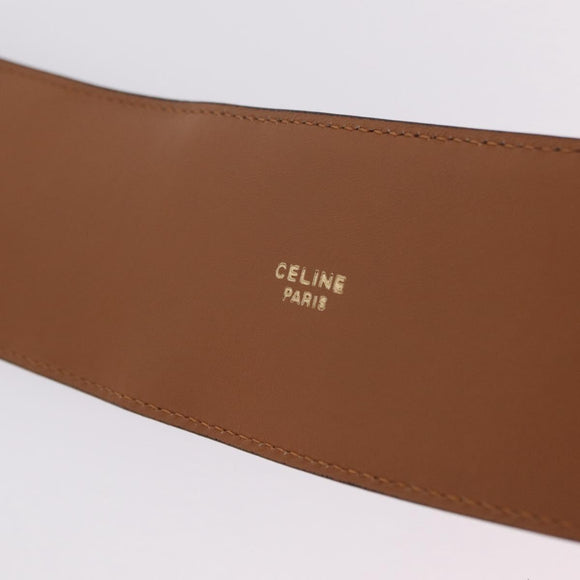 CELINE Belt Leather Purple Gold Auth 208323V